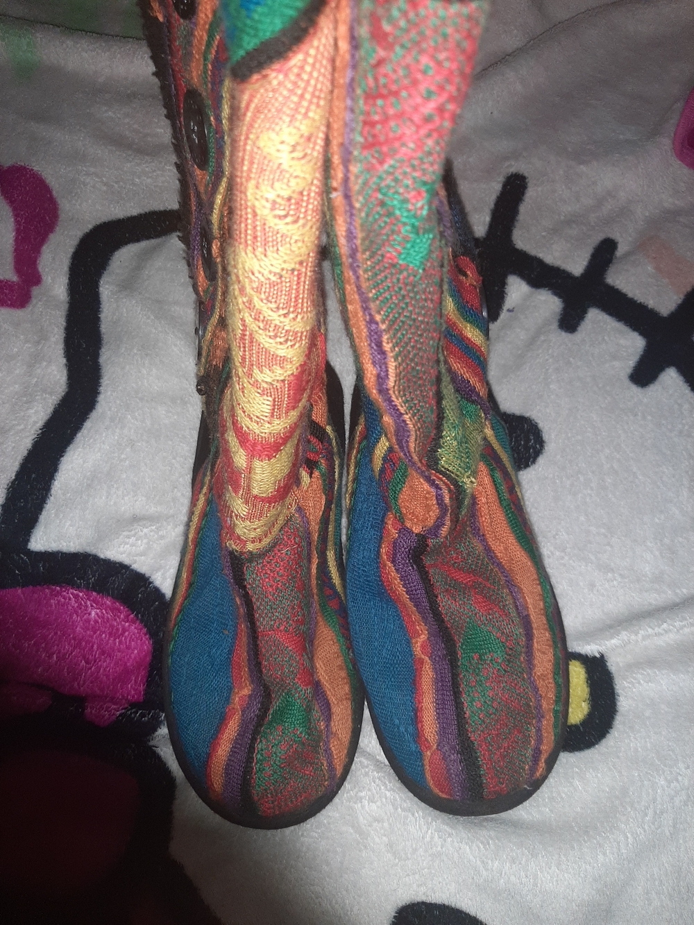 Coogie Knit Multicolor Patterned Women's  Boots